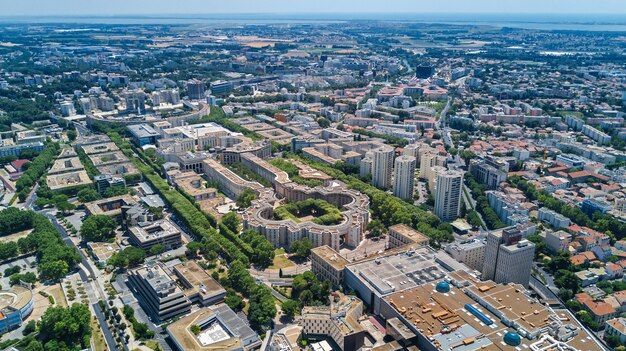 Draufsicht der Luft von Montpellier-Stadtskylinen von oben, Südfrankreich