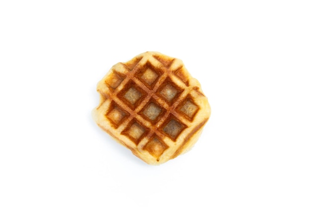 Draufsicht der Waffel auf weißem Hintergrund