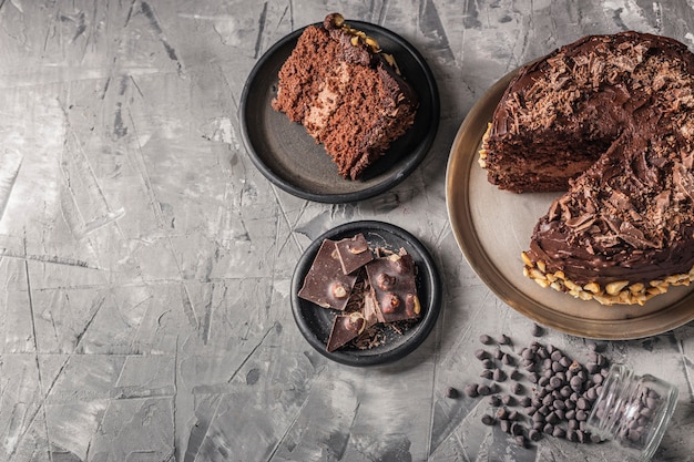 Foto draufsicht des köstlichen kuchenkonzepts