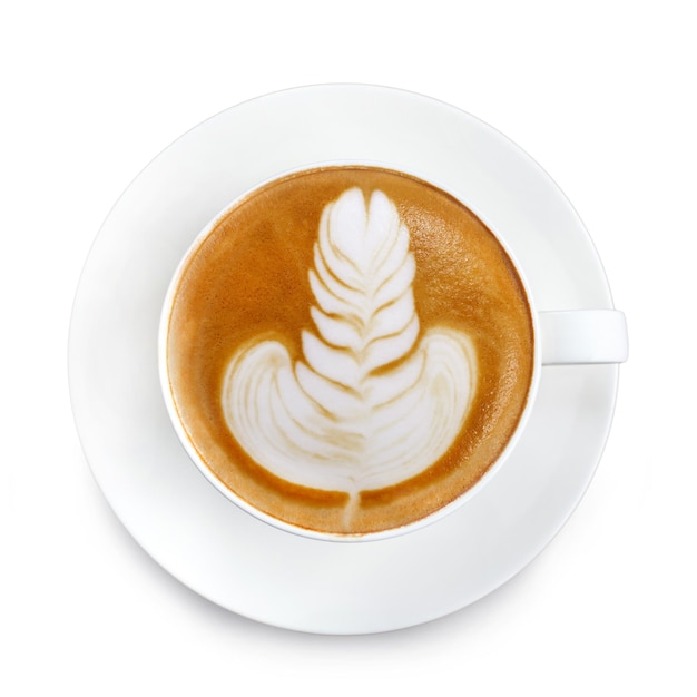 Draufsicht Latte Art Kaffee