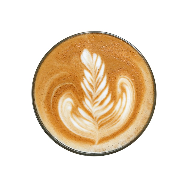 Draufsicht Latte Art Kaffee