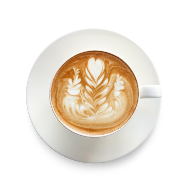 Draufsicht Latte Art Kaffee