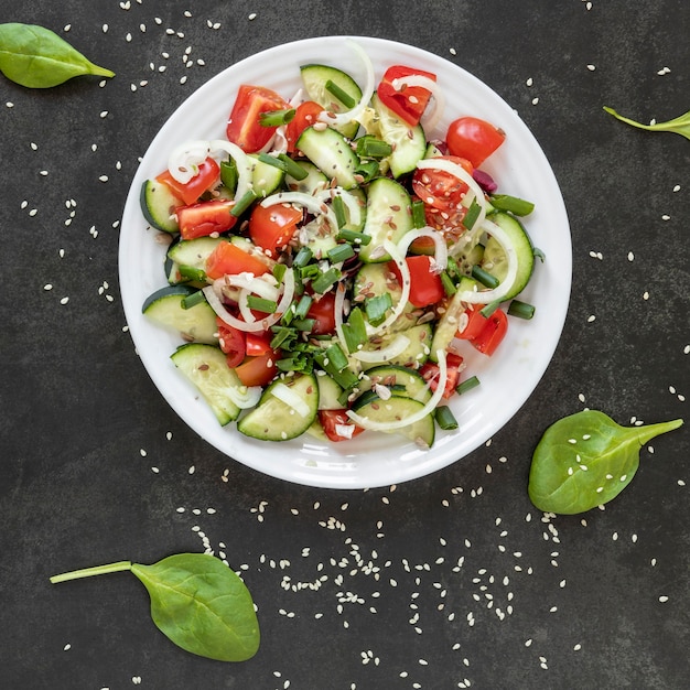 Draufsicht leckeren Salat