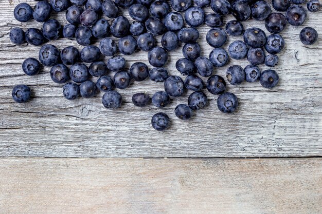 Draufsicht Nahaufnahme auf Blaubeeren