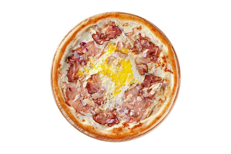 Draufsicht Runde dünne Pizza