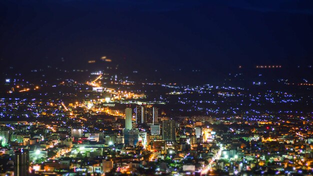 Draufsicht Stadt bei Nacht