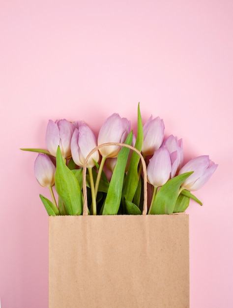 Draufsicht Tulpen Bouquet