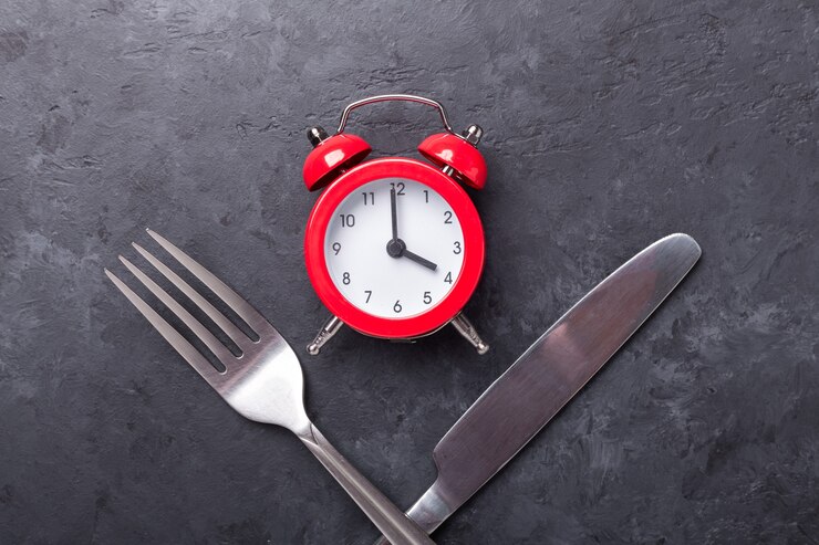 Foto draufsicht zeit zu essen