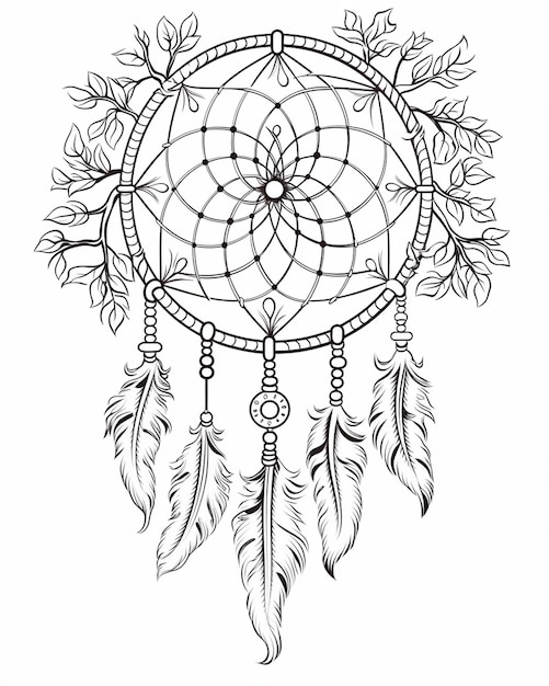 Dream Catcher Ornate Muster Zeichnung für Kinder