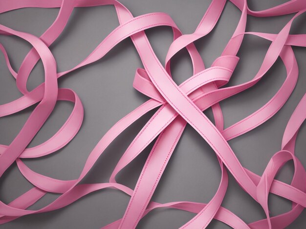 Foto dreamshaper v7 cruzou fita rosa símbolo do dia mundial do câncer