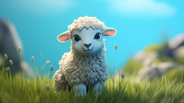 Dreamy Finnsheep Un render 3d lindo y realista