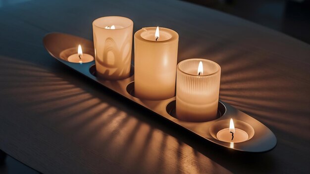 Drei Kerzen auf dem Leuchttisch