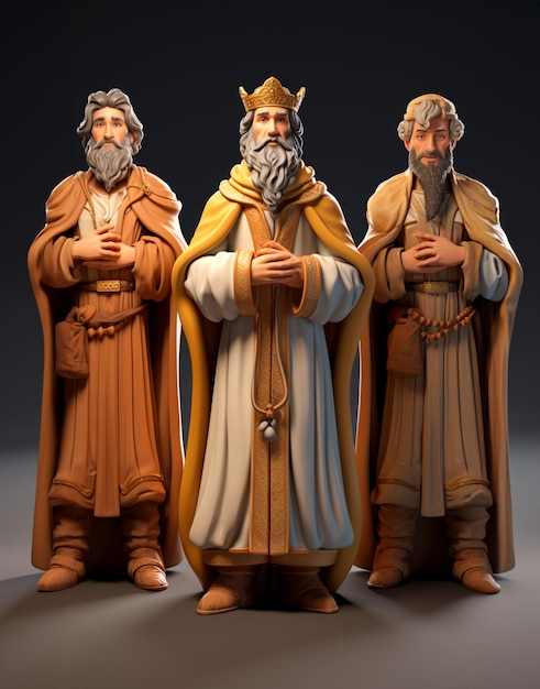 Drei Könige 3D-Cartoon-Figur