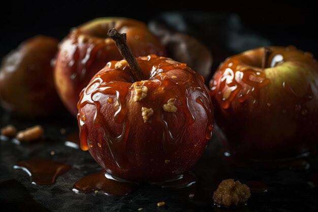 Drei Äpfel, aus denen ein Biss genommen wurde