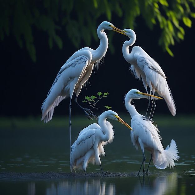 Drei Vögel stehen in einer Gruppe, einer mit dem anderen mit dem anderen mit dem anderen mit dem anderen mit dem anderen mit den anderen Vögeln.