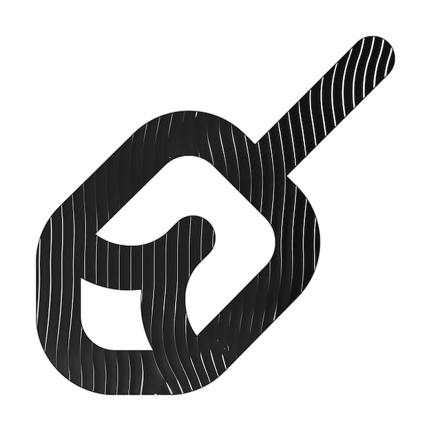 Dreidel-Symbol schwarze weiße Linien Textur