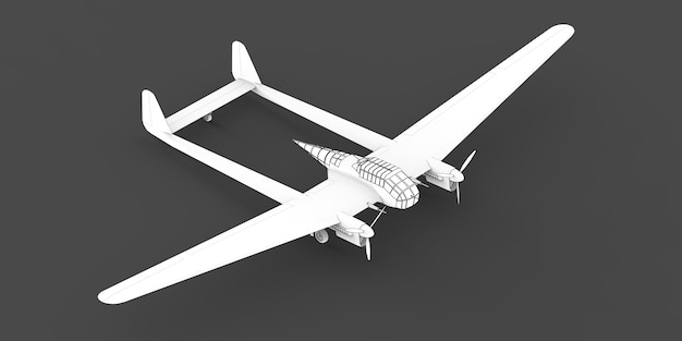 Dreidimensionales Modell des Bomberflugzeugs des zweiten Weltkriegs Körper mit zwei Leitwerken