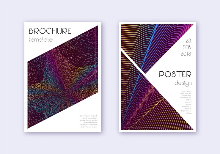 Foto dreieck-cover-design-vorlage-set regenbogen-abstract