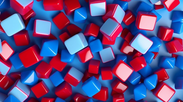 Foto dreieck rote und blaue geometrische objekte