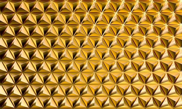 Dreieckige geometrische 3D-Darstellung aus goldenem Metall