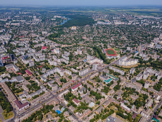 Drohnenansicht des Stadtzentrums von Tschernihiw