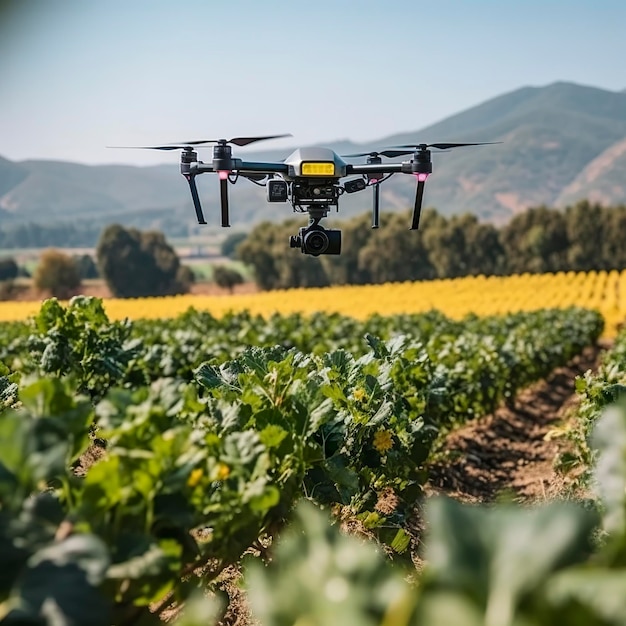 Drohnenüberwachung von Pflanzen und intelligente Landwirtschaft in einer digitalen AI-Landwirtschaft Generative