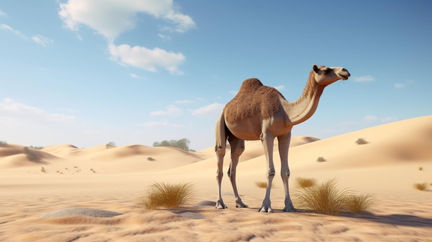 Foto dromedario camello desierto del sáhara merzouga marruecos ia generativa