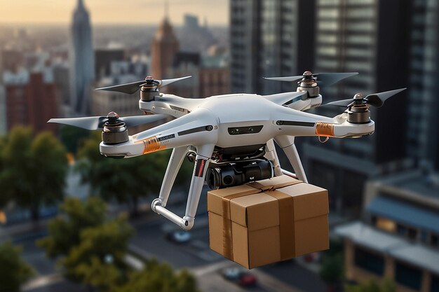 Drone-Lieferung in der ganzen Stadt Effizienter Pakettransport