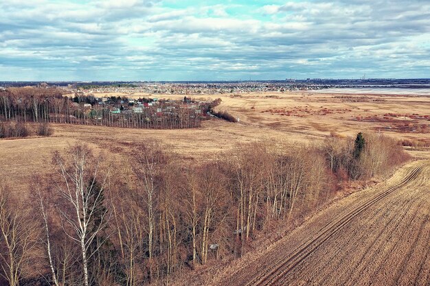 drone de panorama de otoño, paisaje en otoño vista superior de la naturaleza