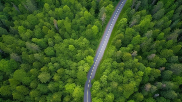 Drone vista carretera Ilustración AI GenerativexA