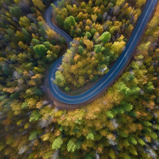 Drone vista carretera Ilustración AI GenerativexA