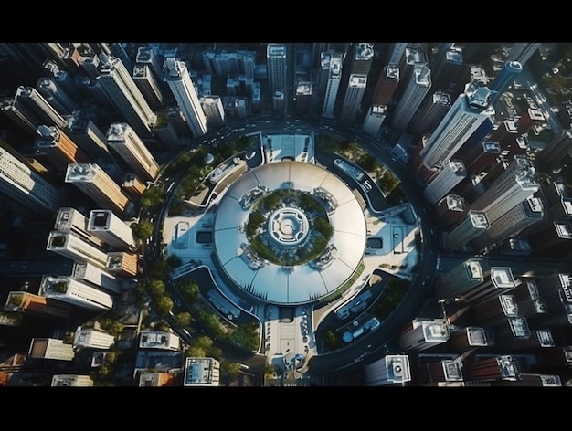 Drone vista de la ciudad