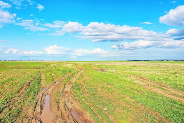 drone de vista superior de campo de paisaje de verano, vista de paisaje abstracto en vuelo
