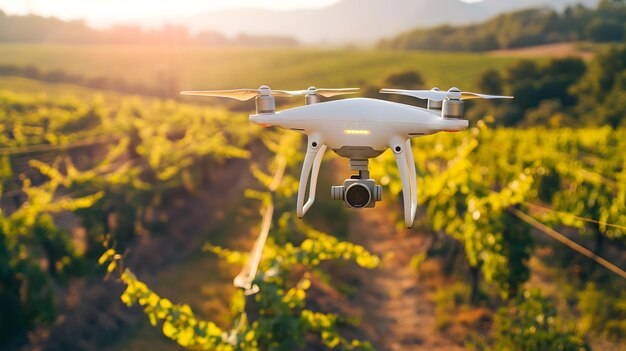 Foto drone voando sobre o campo de trigo dourado