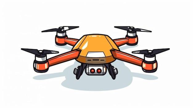 Drone volando dibujos animados icono vectorial tecnología de ilustración icono de objeto concepto de apartamento premium aislado