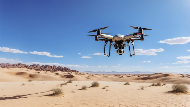 Foto drone volando sobre el desierto