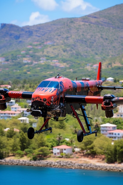 Foto drones contra fondo oscuro copia espacio foto uhd papel pintado