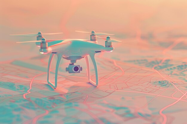 Drones y mapas en el concepto de vigilancia aérea y cartografía