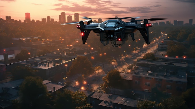 Drones robóticos Sky Guardians que mejoran la vigilancia de la ciudad