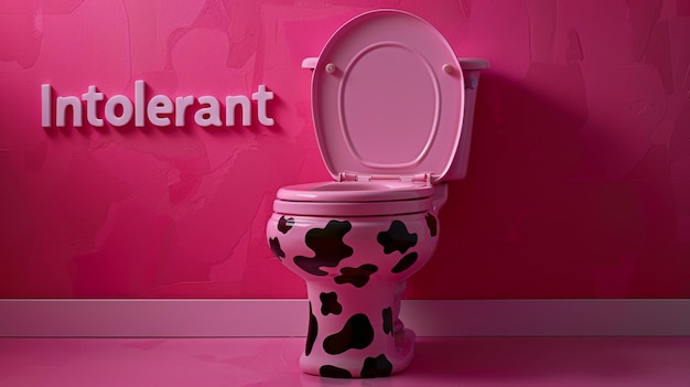 Drucken Sie eine rosa Kuhtoilette für Laktoseintolerante