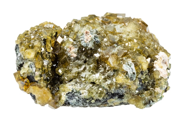 drusa de mineral de topazolita y radita aislado