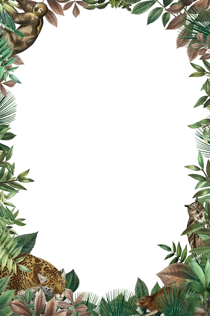 Dschungel-Ovalrahmen png durchsichtiger Hintergrund
