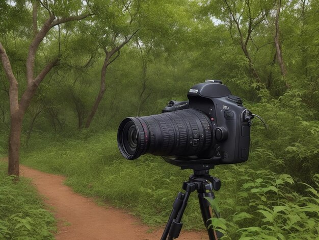 DSLR NO BONITO FUNDO DE JANGAL