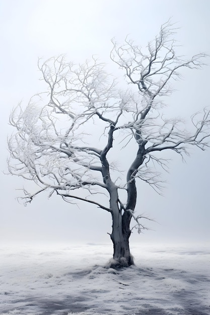 Duas árvores nuas panorâmicas