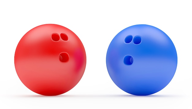 Duas bolas de boliche coloridas