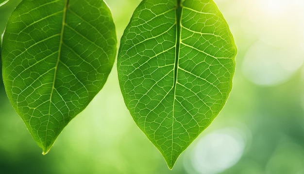 Duas folhas verdes numa árvore