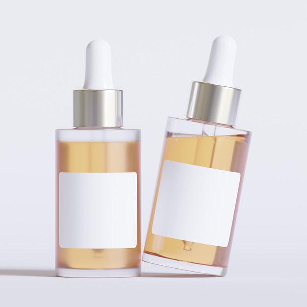duas garrafas de líquido com uma com um rótulo branco que diz " dispensar "