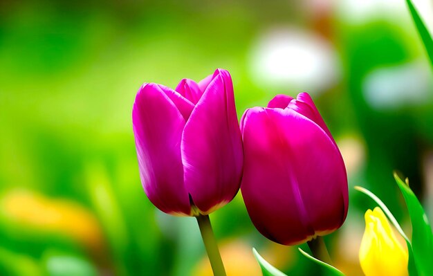 Foto duas lindas tulipas roxas