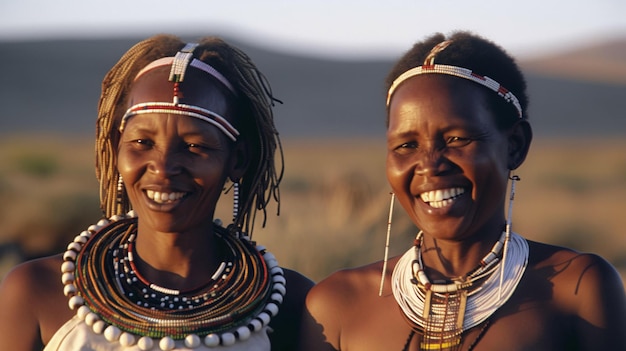 Duas mulheres da tribo masai, uma das tribos da tribo masai.