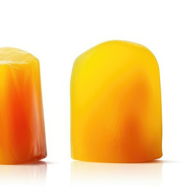 Duas velas amarelas com laranja e amarelo, uma das quais é amarela